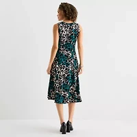 Danny & Nicole Womens Floral Midi Jacket Dress