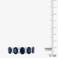 (I-J/I2-I3) Womens 1/10 CT. T.W. Genuine Blue Sapphire 10K White Gold Band