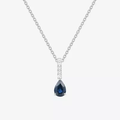 (J-K/I2-I3) Womens Diamond Accent & Gemstone 10K Gold Pear 18 Inch Pendant Necklace