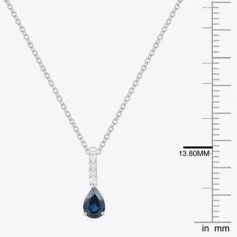 (J-K/I2-I3) Womens Diamond Accent & Gemstone 10K Gold Pear 18 Inch Pendant Necklace