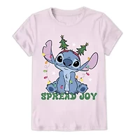 Disney Collection Little & Big Kid Girls Crew Neck Short Sleeve Graphic T-Shirt