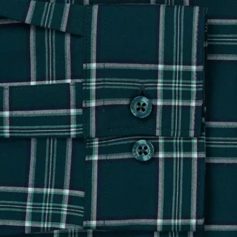 Haggar Performance Mens Long Sleeve Slim Fit Button-Down Shirt