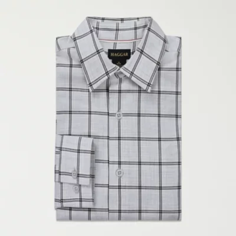 Haggar Performance Mens Long Sleeve Slim Fit Button-Down Shirt