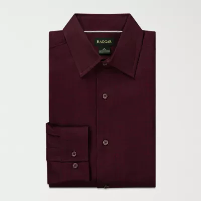 Haggar Performance Mens Long Sleeve Slim Fit Button-Down Shirt