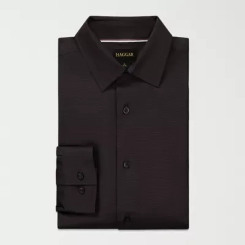 Haggar Performance Mens Long Sleeve Slim Fit Button-Down Shirt
