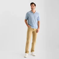 mutual weave Interwoven Mens Short Sleeve Button Polo Sweater