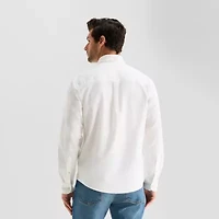 mutual weave Washed Oxford Mens Long Sleeve Classic Fit Button-Down Shirt