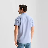 mutual weave Mens Short Sleeve Button-Down Shirt