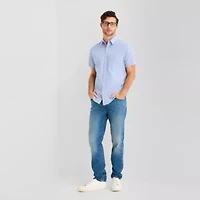 mutual weave Mens Short Sleeve Button-Down Shirt