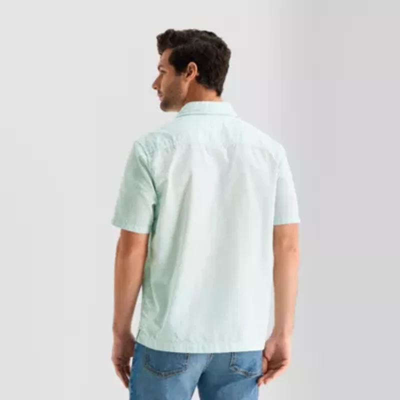 mutual weave Mens Short Sleeve Relaxed Fit Button-Down Shirt