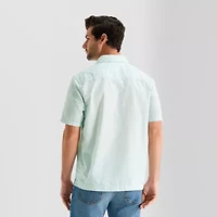 mutual weave Mens Short Sleeve Relaxed Fit Button-Down Shirt