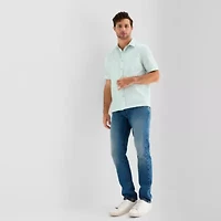 mutual weave Mens Short Sleeve Relaxed Fit Button-Down Shirt