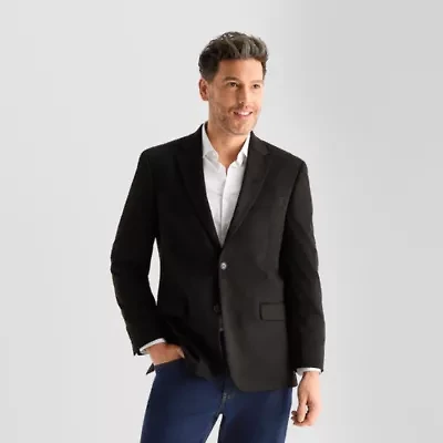 Van Heusen Faux Suede Mens Stretch Fabric Modern Fit Sport Coat