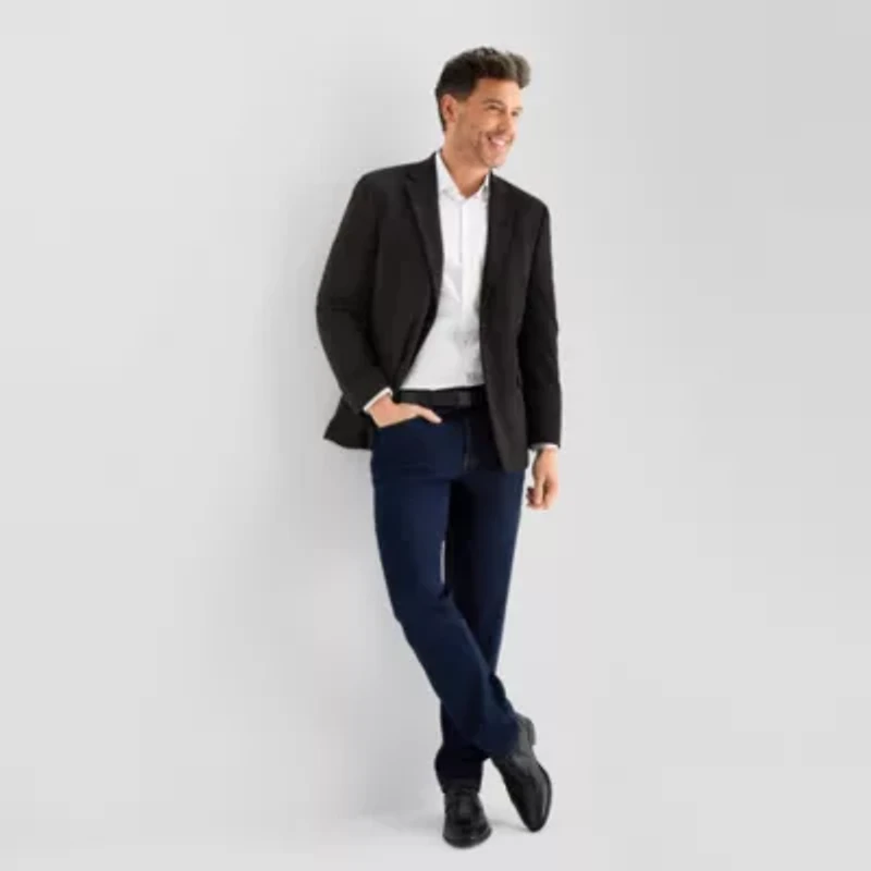 Van Heusen Faux Suede Mens Stretch Fabric Modern Fit Sport Coat