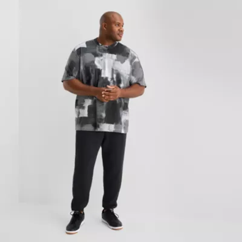 Shaquille O'Neal XLG Knit Oversized Mens Crew Neck Short Sleeve Active Big and Tall T-Shirt