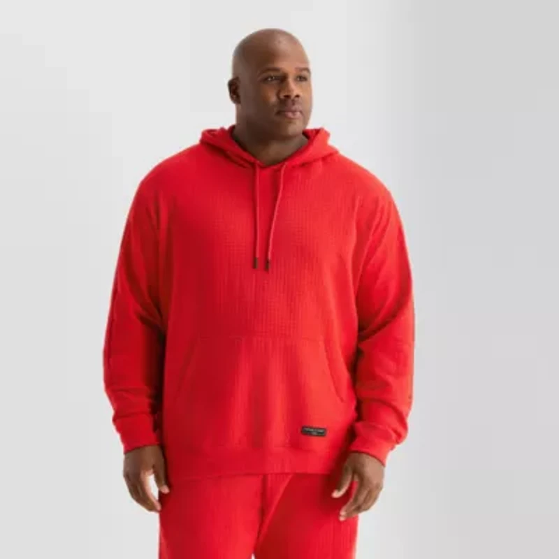 Shaquille O'Neal XLG Double Knit Pique Mens Long Sleeve Active Big and Tall Hoodie