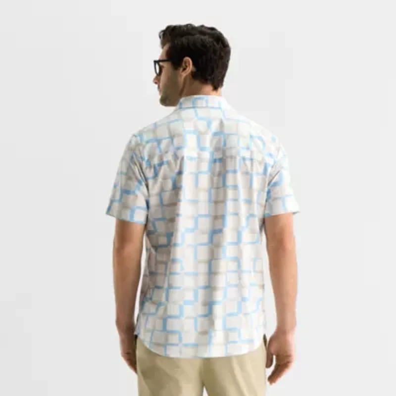 Stylus Mens Short Sleeve Button-Down Shirt