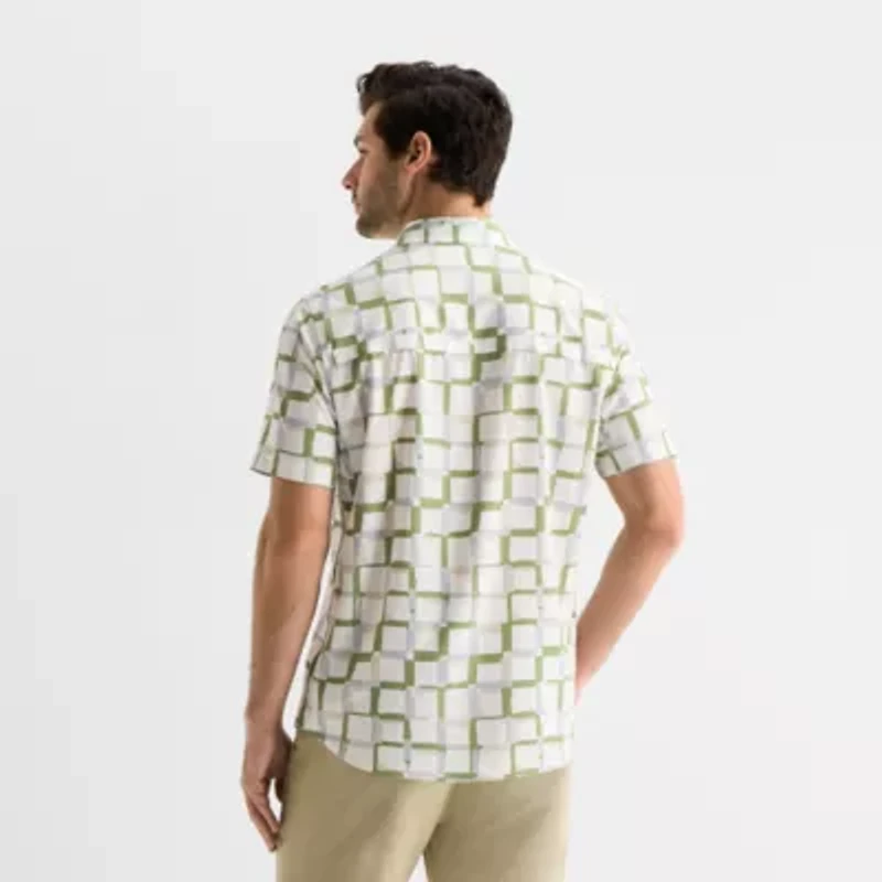 Stylus Mens Short Sleeve Button-Down Shirt