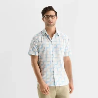 Stylus Mens Short Sleeve Button-Down Shirt