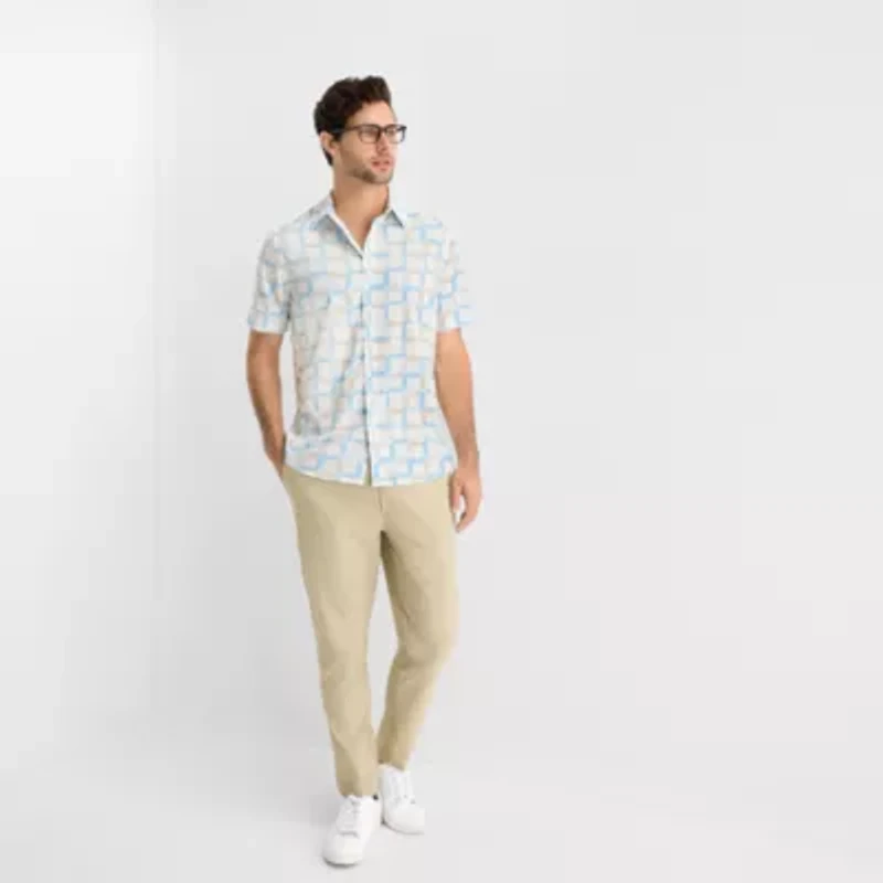 Stylus Mens Short Sleeve Button-Down Shirt