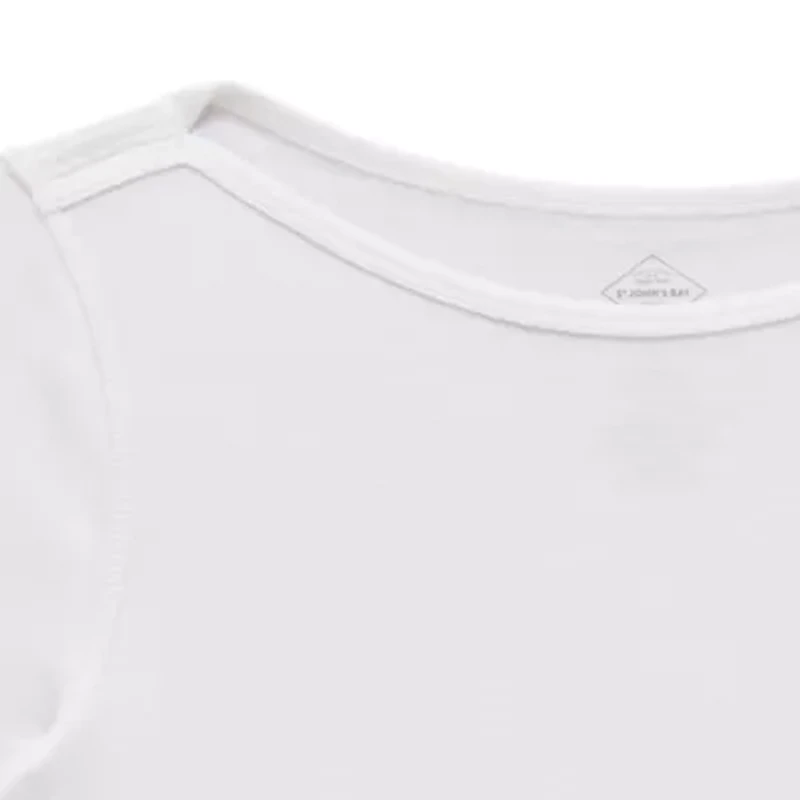 St. John's Bay Womens Easy-on + Easy-off Boat Neck Short Sleeve Adaptive T-Shirt