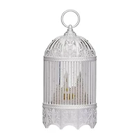 Roman 11.5h Lighted Swirl Bird Cage With Church Christmas Tabletop Decor