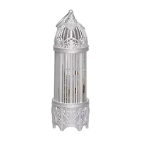 Roman 11.5h Lighted Swirl Bird Cage With Church Christmas Tabletop Decor