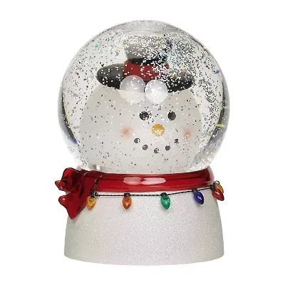 Roman 7h Lghtd Swirl Snowman Bobble Head Christmas Tabletop Decor