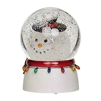 Roman 7h Lghtd Swirl Snowman Bobble Head Christmas Tabletop Decor