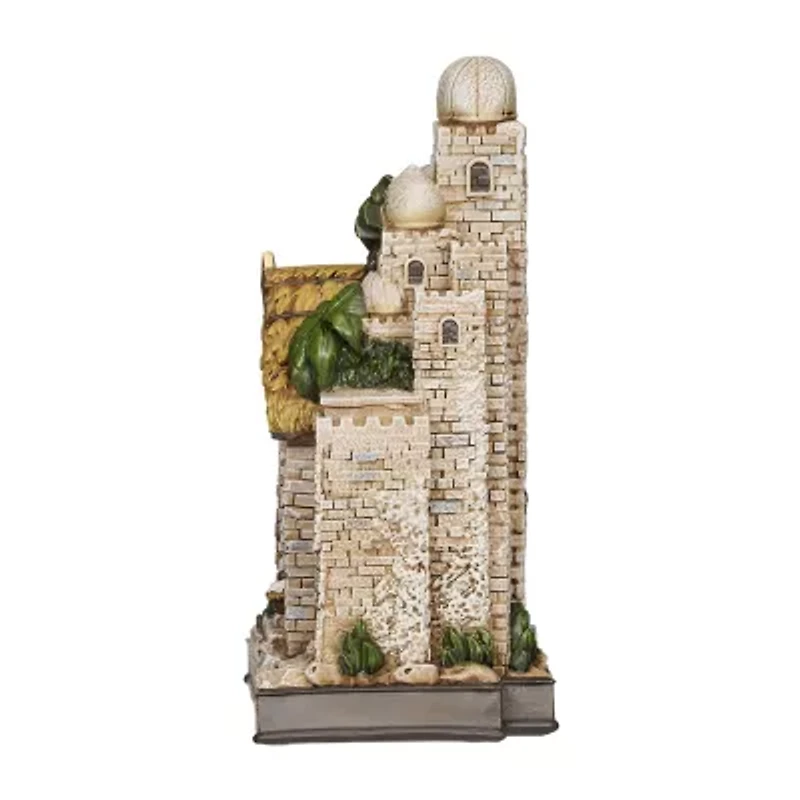 Roman 11h Lighted Nativity In Town Christmas Tabletop Decor