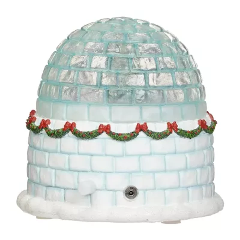 Roman 7"H Lighted Musical Igloo Rotating Characters Christmas Tabletop Decor