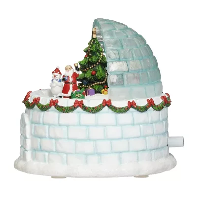 Roman 7"H Lighted Musical Igloo Rotating Characters Christmas Tabletop Decor