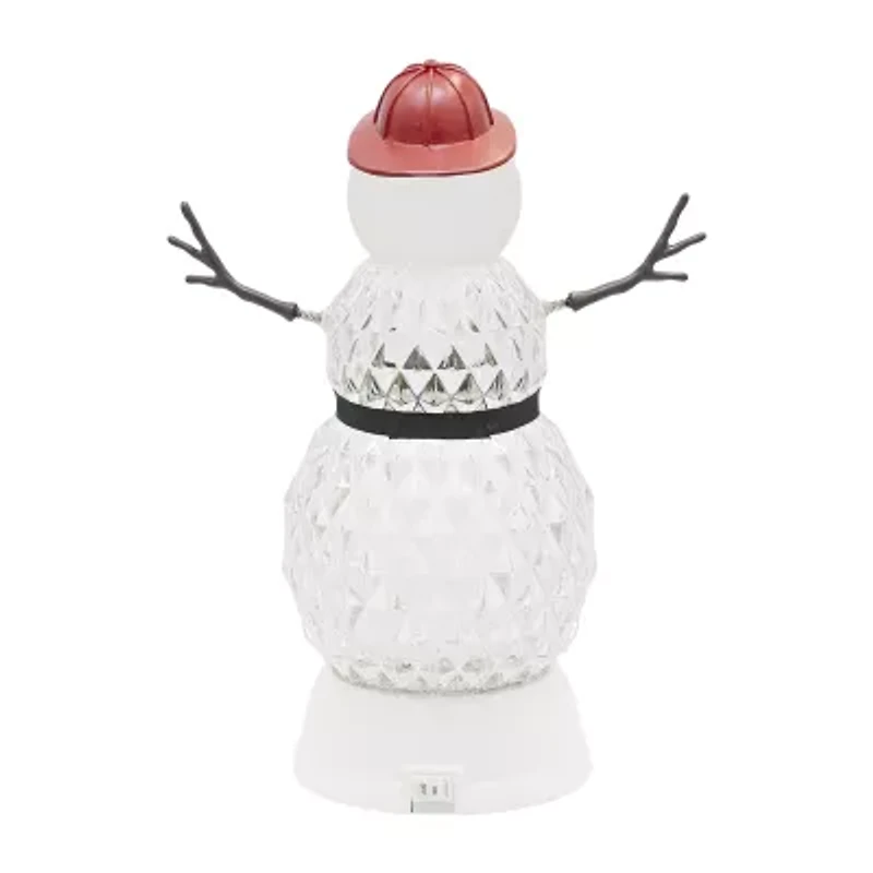 Roman 11"H Lighted Swirl Snowman Fireman Christmas Tabletop Decor