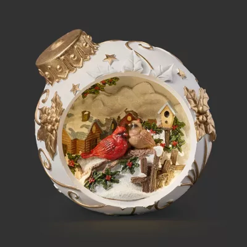 Roman 8"H Lighted Ornament Cardinal Carved Figure Christmas Tabletop Decor