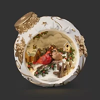 Roman 8"H Lighted Ornament Cardinal Carved Figure Christmas Tabletop Decor