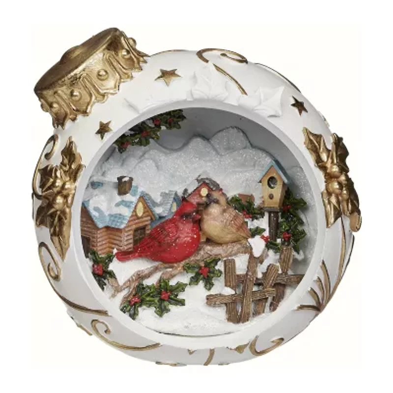 Roman 8"H Lighted Ornament Cardinal Carved Figure Christmas Tabletop Decor