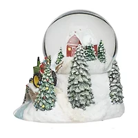 Roman 6"H Musical Dome With Tractor And Barn Christmas Tabletop Decor