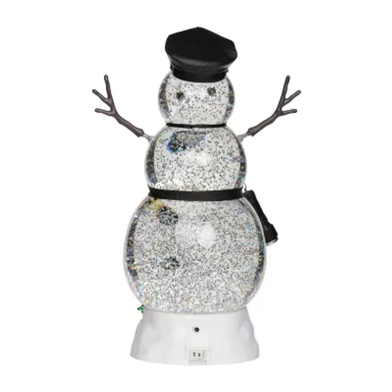 Roman 11h Lighted Swirl Snowman Police Christmas Tabletop Decor