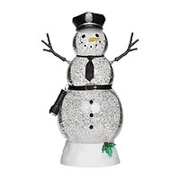 Roman 11h Lighted Swirl Snowman Police Christmas Tabletop Decor
