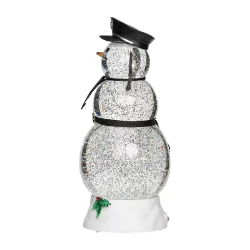 Roman 11h Lighted Swirl Snowman Police Christmas Tabletop Decor