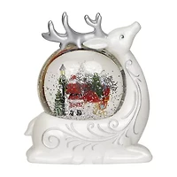 Roman 8h Lighted Swirl Deer With Santa Christmas Tabletop Decor