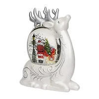 Roman 8h Lighted Swirl Deer With Santa Christmas Tabletop Decor