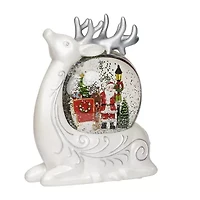 Roman 8h Lighted Swirl Deer With Santa Christmas Tabletop Decor