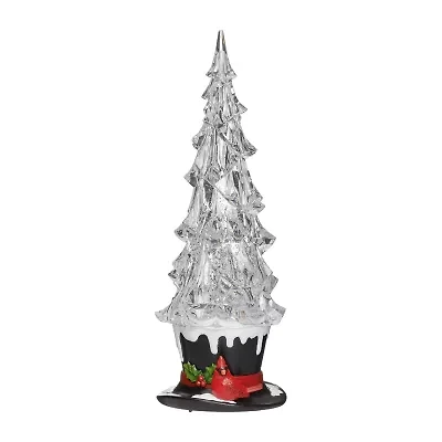 Roman 13h Lighted Swirl Top Hat With Cardinal Christmas Tabletop Decor