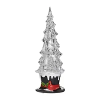 Roman 13h Lighted Swirl Top Hat With Cardinal Christmas Tabletop Decor
