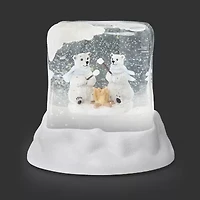 Roman 5"H Lighted Swirl Polar Bears Christmas Tabletop Decor
