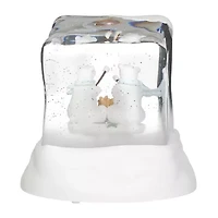 Roman 5"H Lighted Swirl Polar Bears Christmas Tabletop Decor