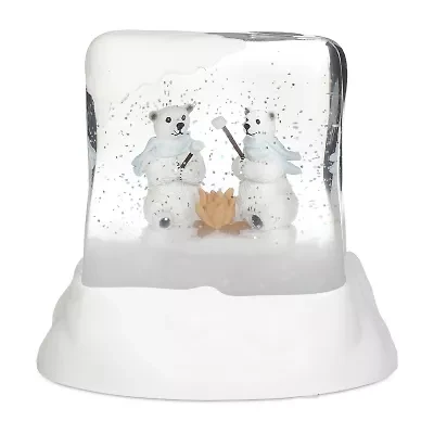 Roman 5"H Lighted Swirl Polar Bears Christmas Tabletop Decor