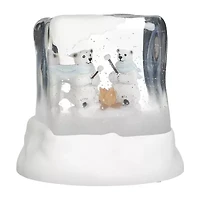 Roman 5"H Lighted Swirl Polar Bears Christmas Tabletop Decor