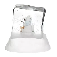 Roman 5"H Lighted Swirl Polar Bears Christmas Tabletop Decor